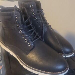 Steve Madden Black Leather Men's Boots